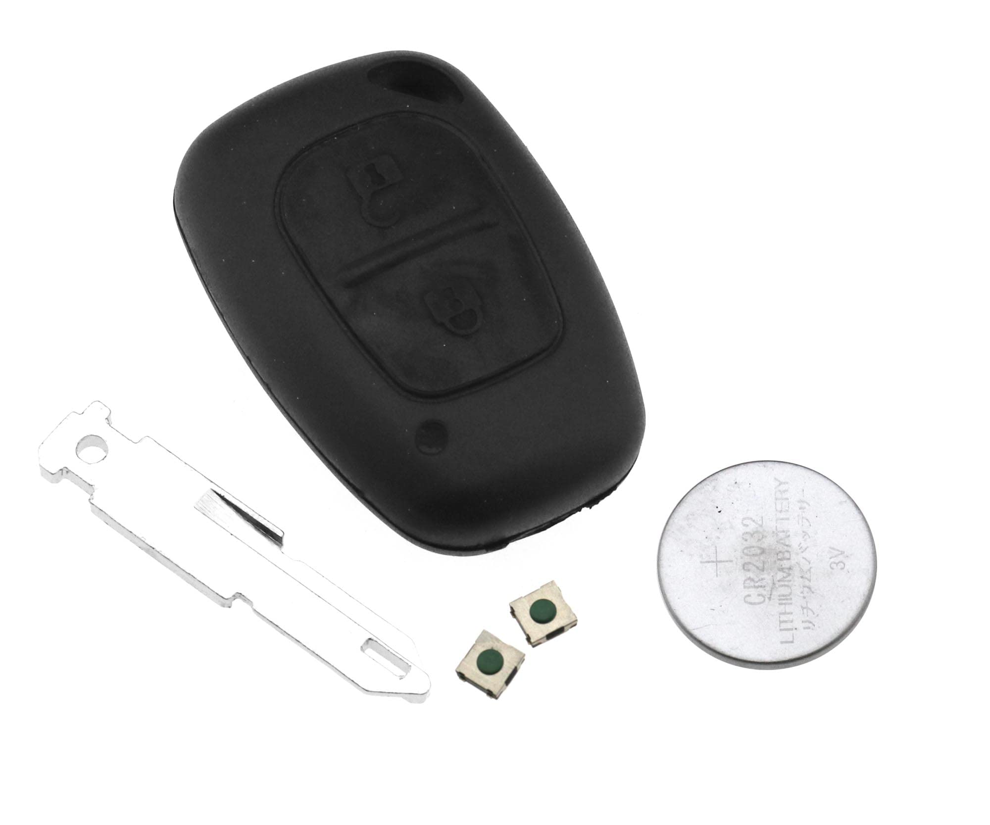 2 Button Remote Key Fob Case Housing Repair Kit For Master w/ Batteries