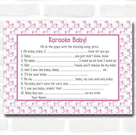 Amazon Com Girls Pink Rocking Horse Baby Shower Games Song Lyric