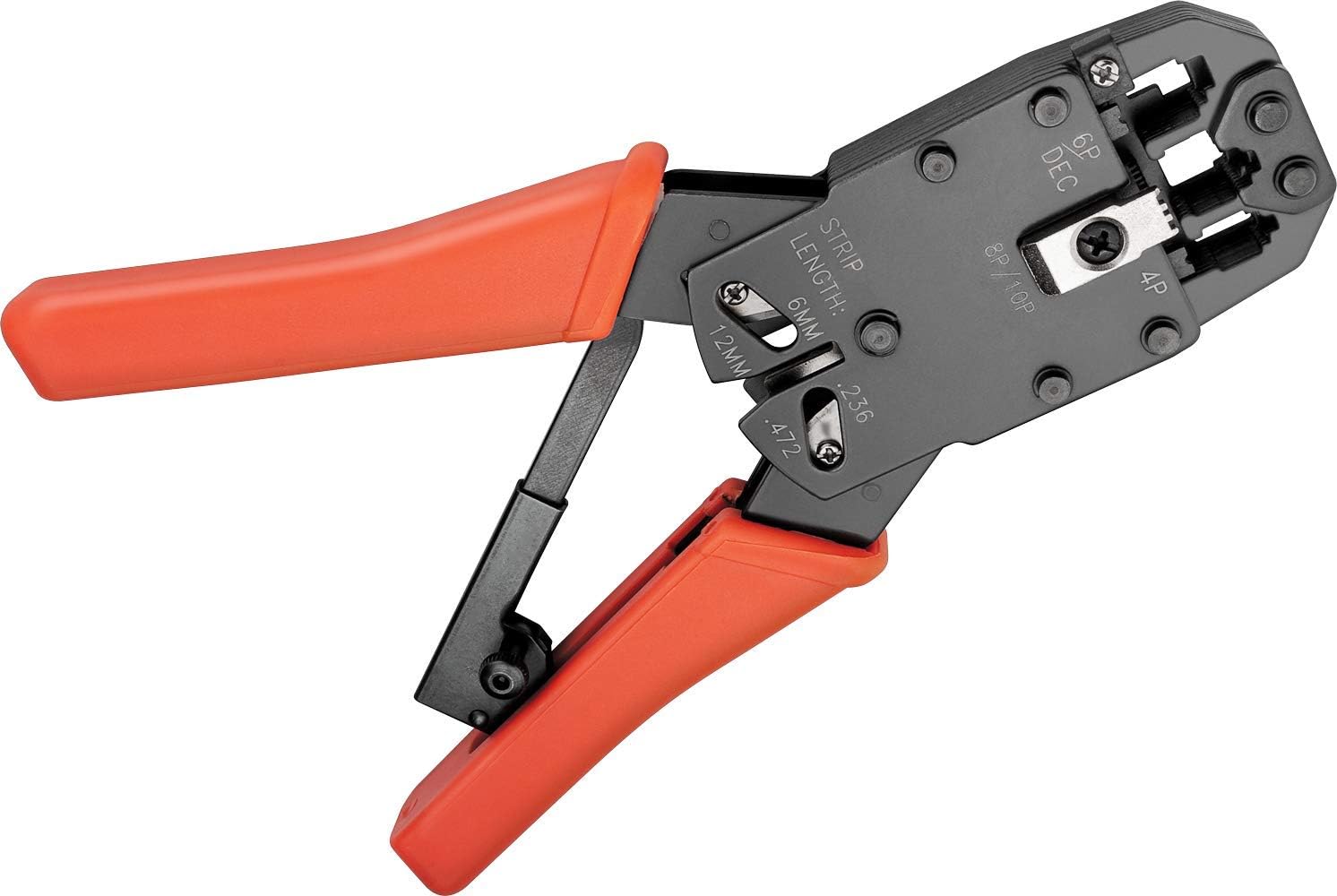 Fixpoint Crimping Pliers for Modular Plugs incl. Cable Cutters and Insulators Black