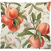 TKBXAEG Silk Scarf for Women, Peaches Fruits Flowers Breathable Hair Scarf, Square Neckerchief
