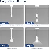 Caldarax Ceiling Pendant Light Fitting B22 White 6 Inch 150mm view 7