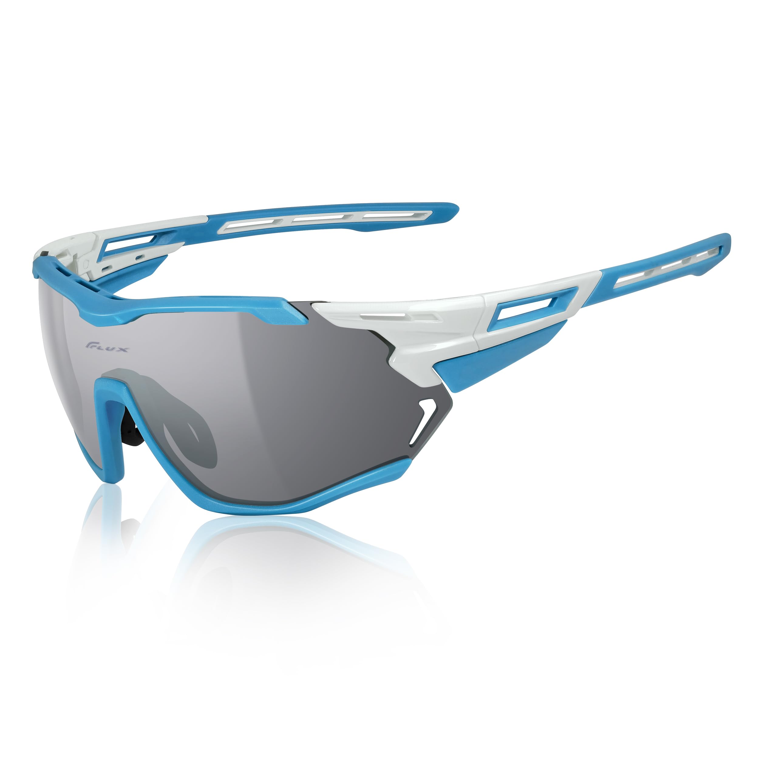 ICECUBE VENTURA High-Performance Sunglasses: Anti-Fog PC Lenses, Ventilated TR90 Frame, 100% UV Protection, Ideal for Sports and Cycling (White/Grey)