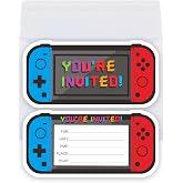 Dinggaogao Video Game Birthday Party Invitations- 3x6 Inch Double-Sided Invite Cards with 20 Envelopes, Game Party Decoration, Birthday presents for boys (20 invitations + 20 Envelopes)