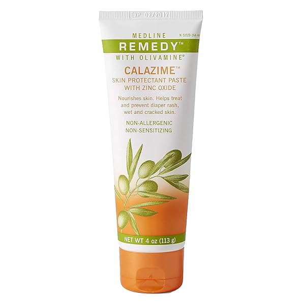 MEDLINE REMEDY OLIVAMINE CALAZIME SKIN PROTECTANT PASTE CREAM, USED WITH DRY CHAPPED FROM DIAPER RASH, INCONTINENCE, DERMATITIS, PSORIASIS, BURNS, BITES, WHITE, 4 OZ