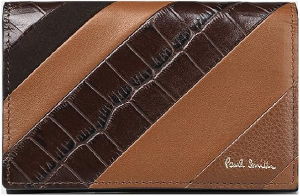 Amazon ポールスミス Paul Smith メンズ カードケース 財布 テクスチャーストライプ 名刺入れ ブラウン Paul Smith ポール スミス 名刺入れ