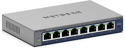 (GS108EV4) Switch Ethernet 8 Ports RJ45 Métal Gigabit (10/100/1000),Manageable Serie Plus, Métal, Silencieux , Protection ProSAFE, Garantie à Vie Parfait pour Les PME et TPE