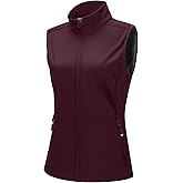 33,000ft Women's Running Vest Fleece Lined Zip Up Windproof Lightweight Softshell Vests Outerwear for Golf Hiking Sports