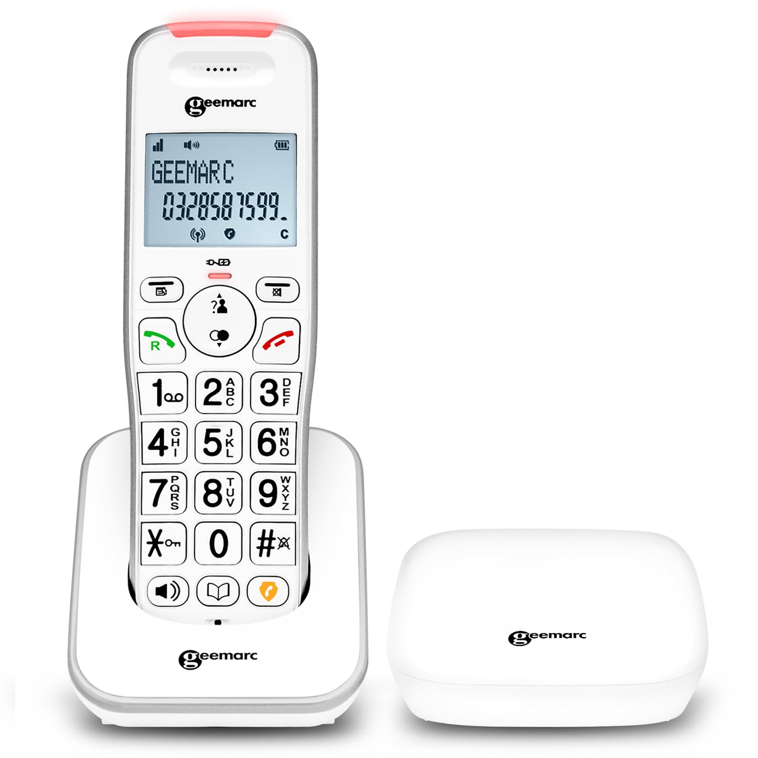 Geemarc Liberty 200, Amplified Home Telephone with Small DECT Base, Loud Ringer, Hearing Aid Compatible Cordless Phone, Easy Use Cordless Handset to Be Placed Anywhere in the House