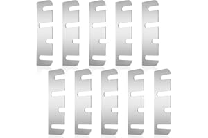 MorningRo 10 Pcs Hardware Door Hinge Shims Stainless Steel Metal Coated Finish Door Hinge Shim for Repair Kit (4 Inch,Silver)