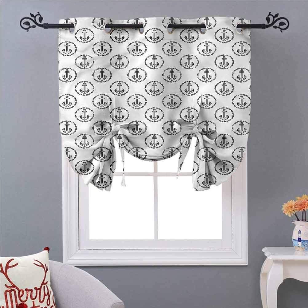 Tie Up Curtain Anchor Retro Dark Ship Anchors 54 Inches Length Blackout
