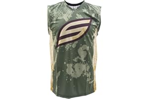 Social Paintball Sleeveless Jersey, Grunge with Mesh Sides