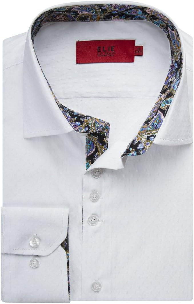 white textured dress shirt