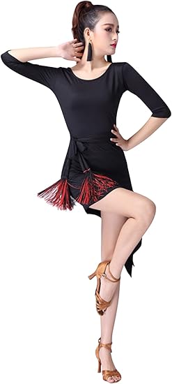 Amazon Co Jp L Night ラテンダンス衣装 ベルト付け 練習着ワンピース 演出服 発表会用ダンスウェア ラテンワンピース ワルツ ラテンドレス 社交ダンス衣装 フラメンコ衣装 ベリーダンス衣装 スポーツ アウトドア