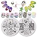 BEAUTYBIGBANG 6Pcs Nail Stamping Plates Set Valentine's Day Sweetheart Flower Winter Image Templates Nail Art Stamping Kits DIY Salon Design