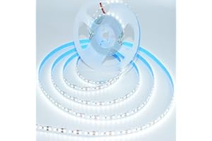 SUYOOULIN LED Strip Lights, 15000LM AC110V/120V 16.4ft/5m SMD 2835 600 LEDs Light Strips, High Voltage Flexible Non-Waterproof LED Ribbon for Christmas Home Kitchen Indoor Decor(Cold White 6500K)