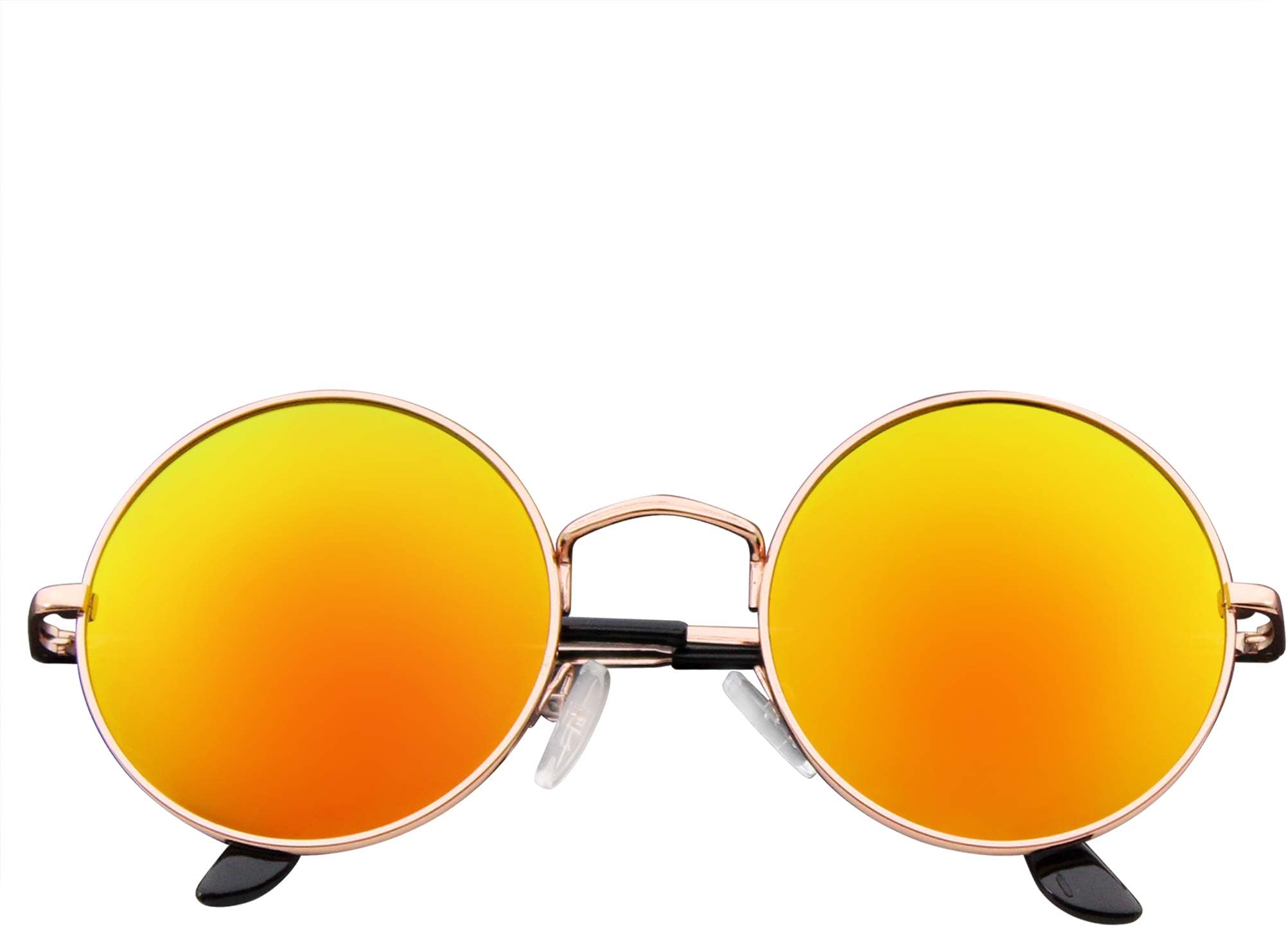John Lennon Sunglasses Round Shades Gold Frame Mirror Lenses Retro
