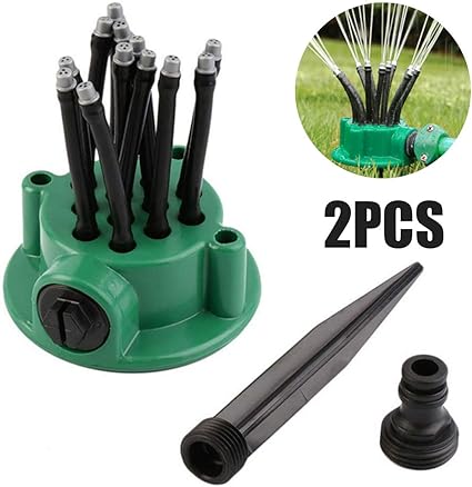 AYUSHOP Aspersor de Jardín, Aspersor de Césped con 12 Boquillas de