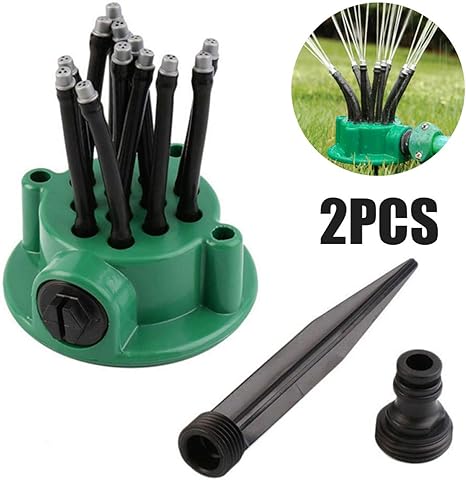 AYUSHOP Aspersor de Jardín, Aspersor de Césped con 12 Boquillas de