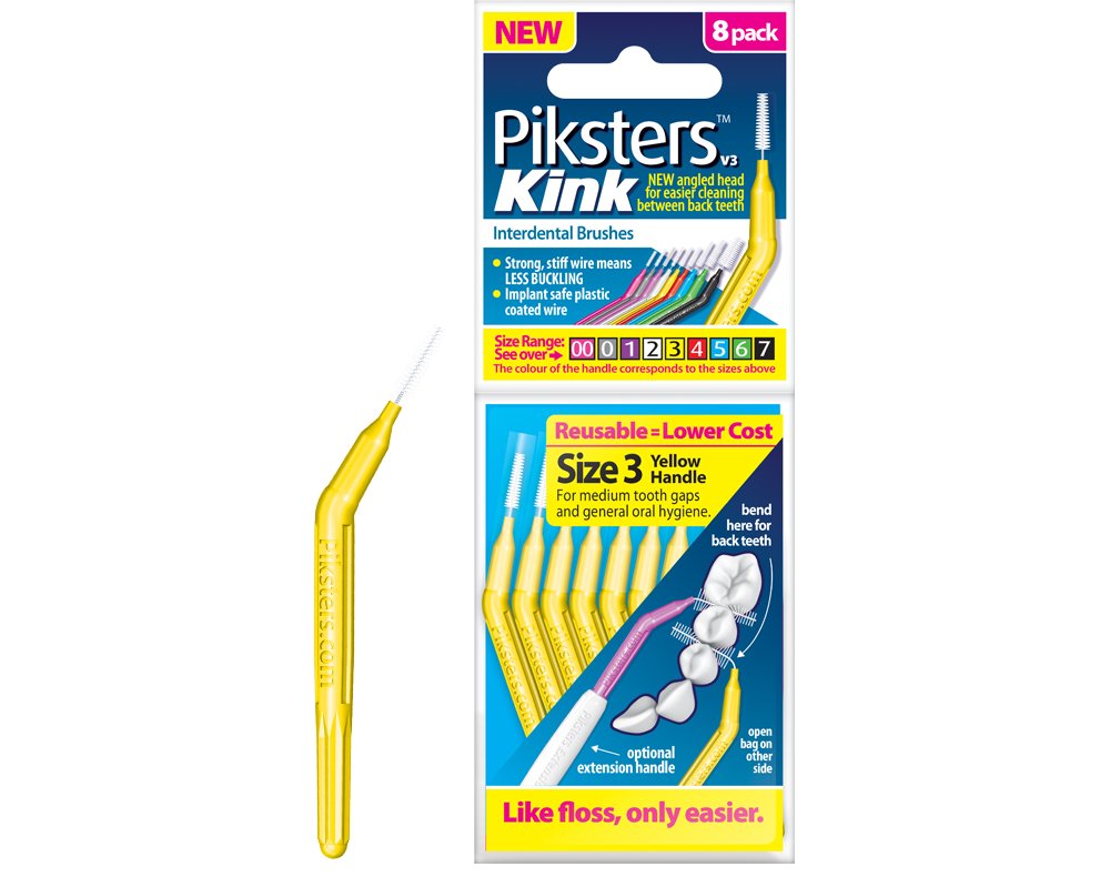 Piksters Kink Interdental Brushes For cleaning between