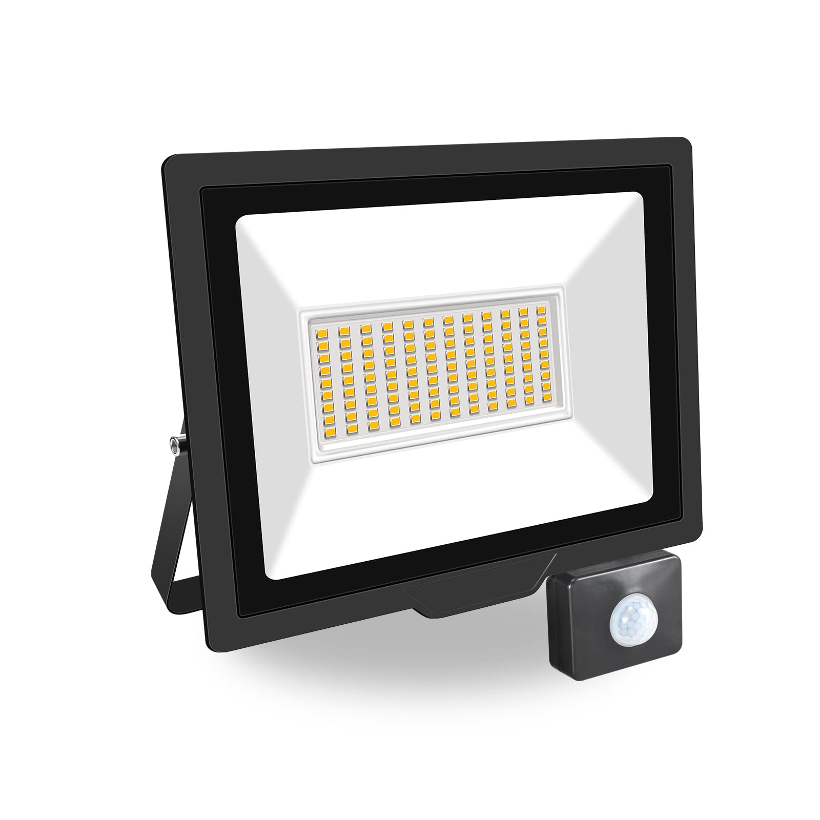 PICAA 75W LED Flood Lights Outdoor, Super Bright Security Lights with Motion Sensor, Waterproof Floodlight, Warm White (3500K) Wall Light, for Garden, Yard, Garage, Patio,Warehouse, Parking Lot