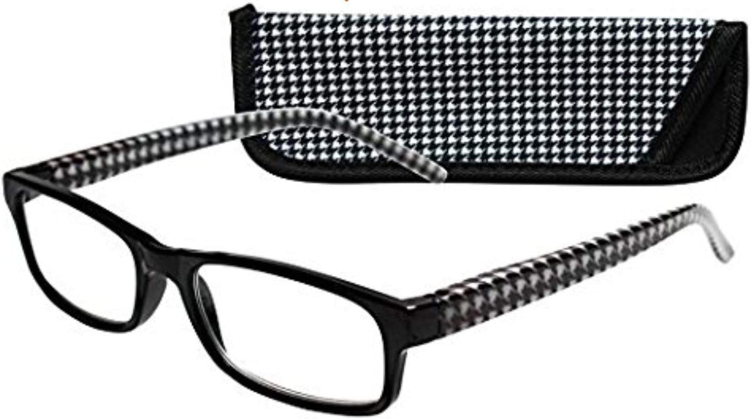 Wink ICU Reading Glasses - Houndstooth w/Case, (+1.25)