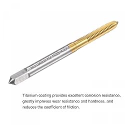 uxcell Straight Flute Taps, M3.5 x 0.6 Metric Left