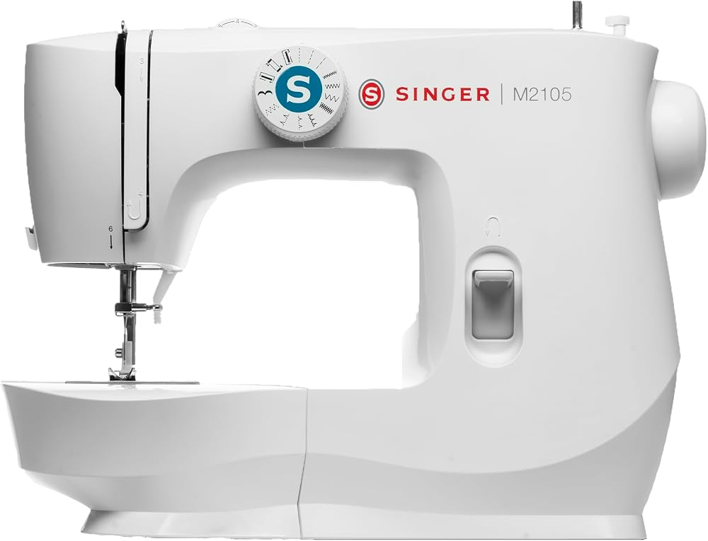 Singer M2105 Sewing Machine White 8 Stitches Full Metal Frame Portable