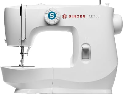 Singer M2105 Sewing Machine White 8 Stitches Full Metal Frame Portable