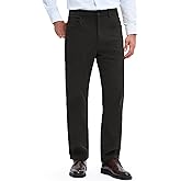 PLEPAN Men's Corduroy Pants Classic Casual Pants Elastic Waist Straight Leg Loose Fit Streetwear Commuting with 5 Pockets