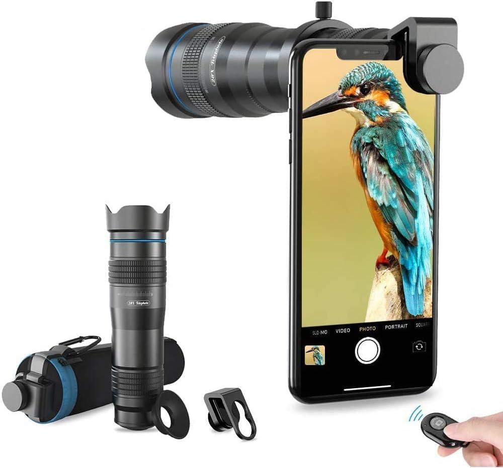 Photo 1 of High Power 28x HD Phone Telephoto Lens with Remote Shutter Works with iPhone X/XR Samsung Pixel Android Any Smartphones