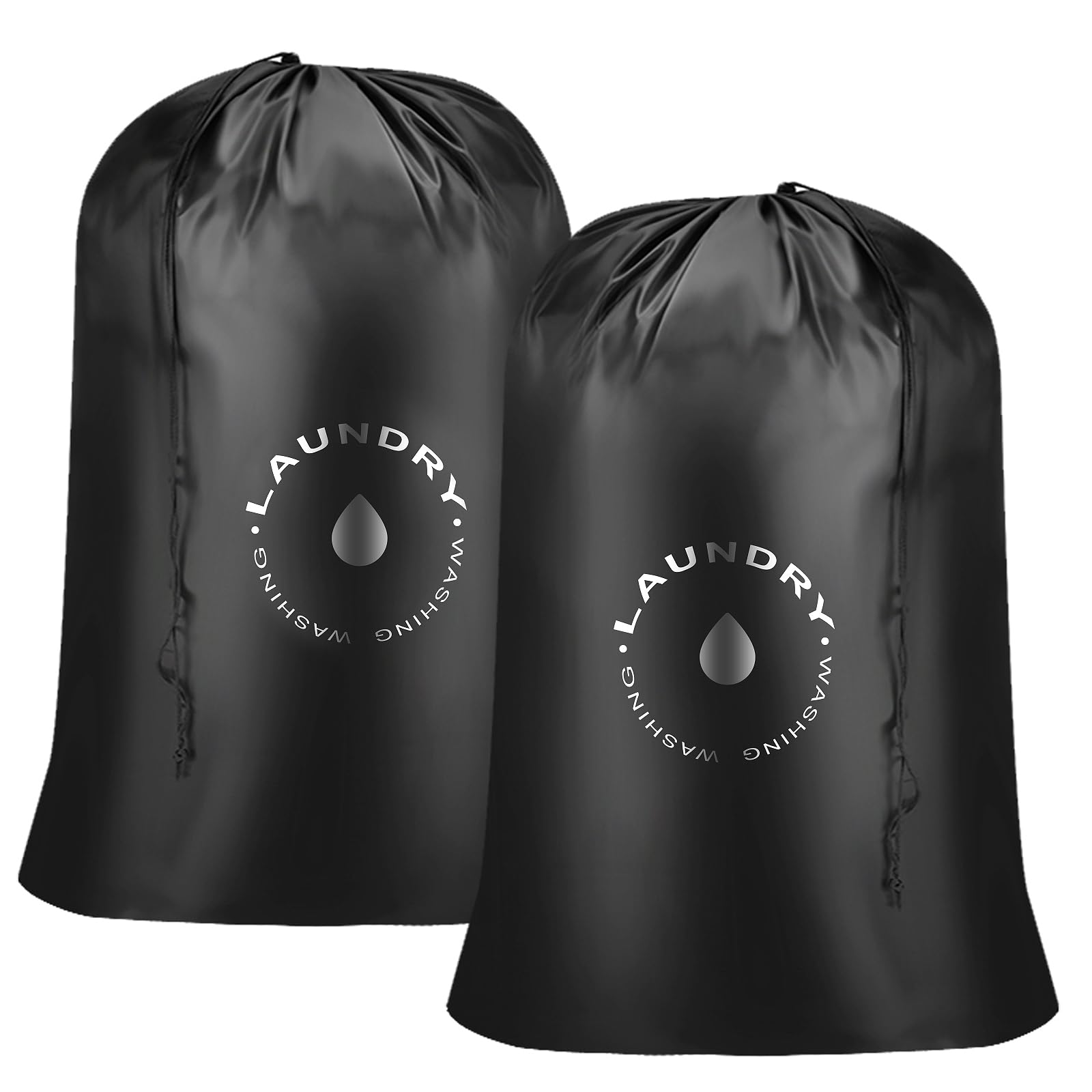 AiQInu 2 Pieces Drawstring Laundry Bag Foldable Laundry Bag, 60 x 85 cm