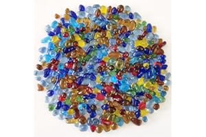 Keedolla 5 LB Glass Fish Tank Gravel Aquarium Betta Bowl Fish Tank Rocks Gems Marbles Pebbles Gravel with No Clear Stones - Colorful