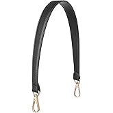 GEEHUA Black Short Handbag Handle Strap, PU Leather Purse Handle 19 Inch Shoulder Bag Strap Replacement with Swivel Clasps for Wallet Tote Shoulder Bag