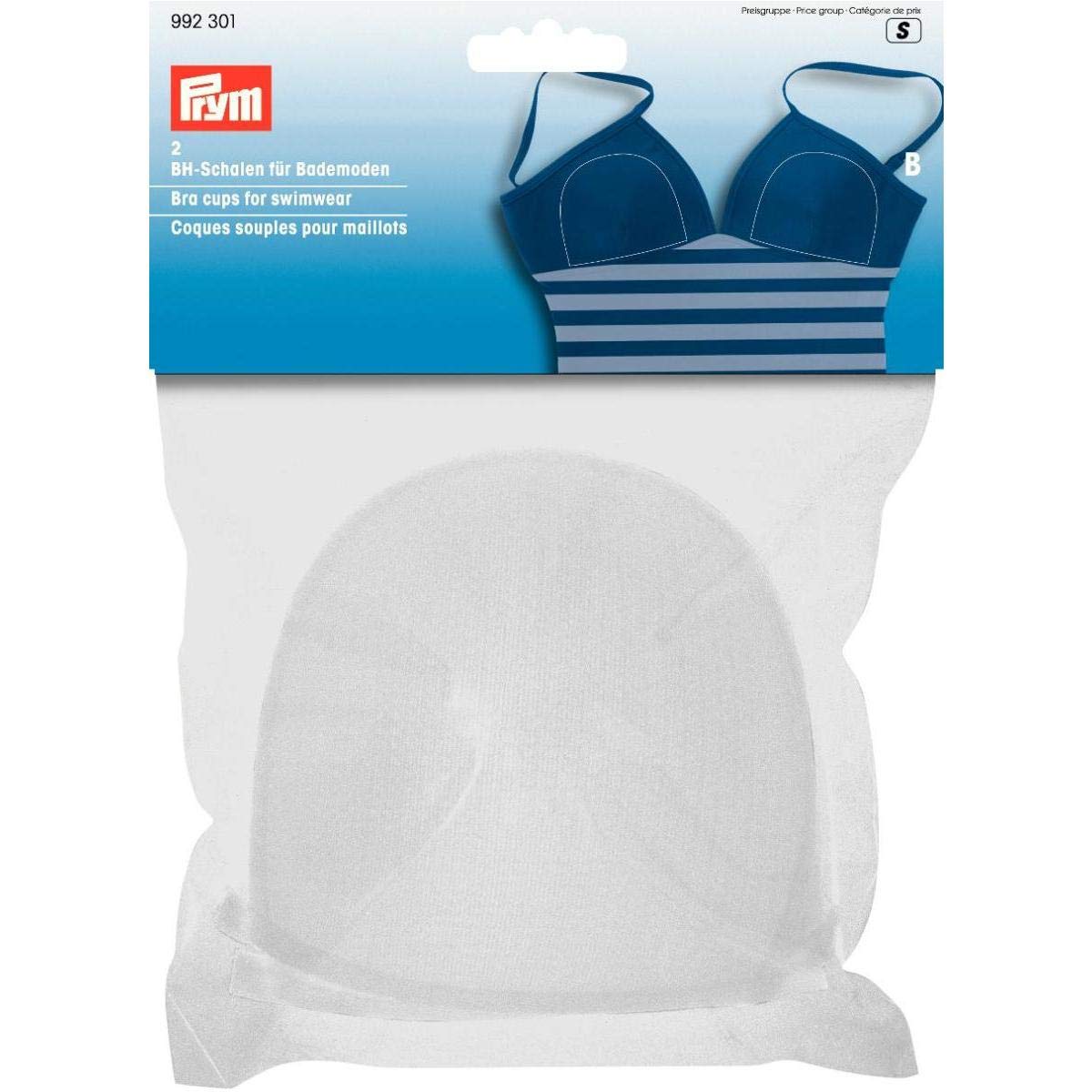 Prym Womens Bra Cups For Swimwear, White, D
