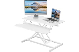 ERGOMAKER Standing Desk, 32"/80cm Wide Height Adjustable Quick Sit Stand Computer Desk Converter for Home Office Workstation 