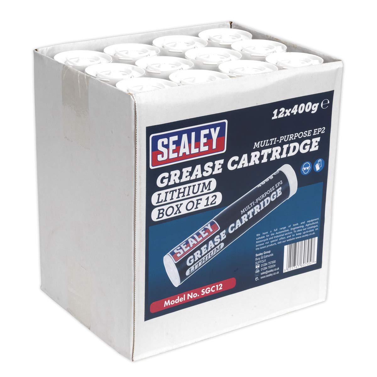 Sealey SGC12 Grease Cartridge 400G Box of 12