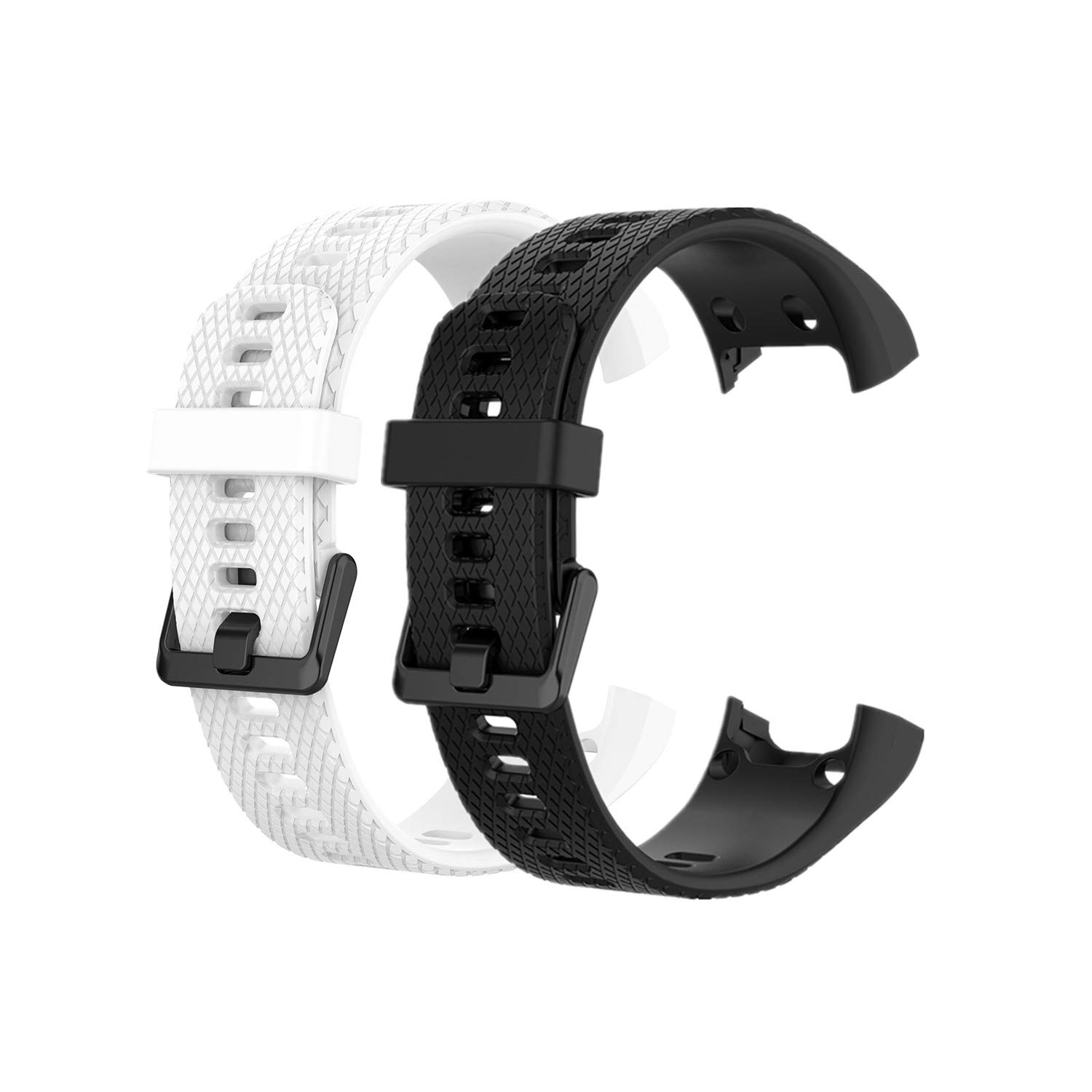 Huwokxix Watch Strap compatible with Garmin vivosmart HR,Adjustable Silicone Sports Strap Replacement Band (Black+white)