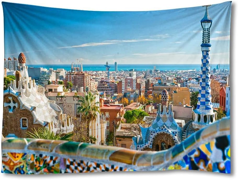 FHYGJD Barcelona Spain Art Print Tapestries,Home Wall Decor Tapestry(30x45 inch)