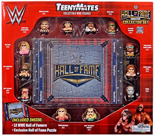Wwe teeny mates hall of fame collector set 12 famers + puzzle exc…