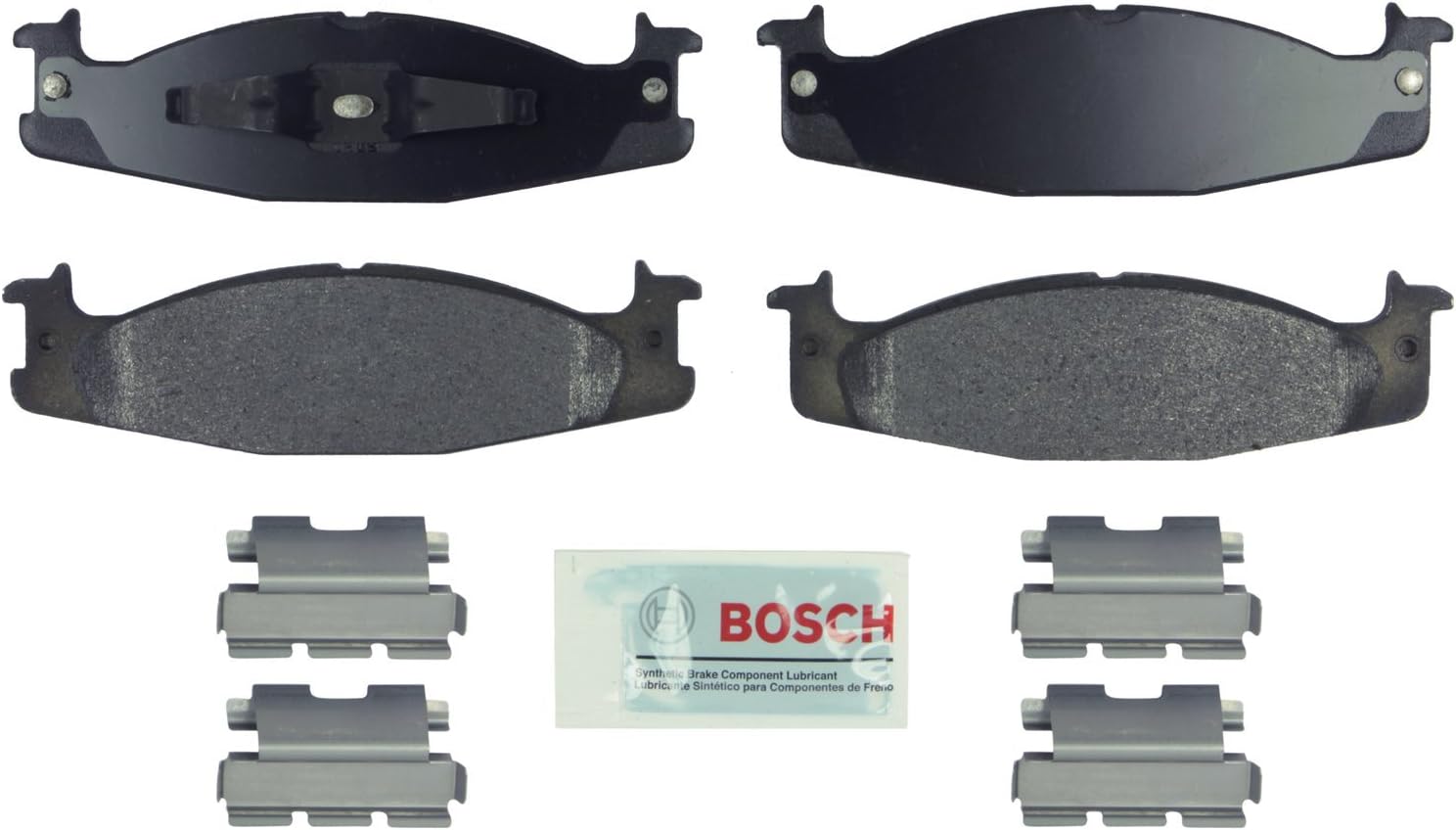 Bosch BE632H Blue Disc Brake Pad Set with Hardware for Select Ford Bronco, E-150 Econoline, and F-150 - FRONT
