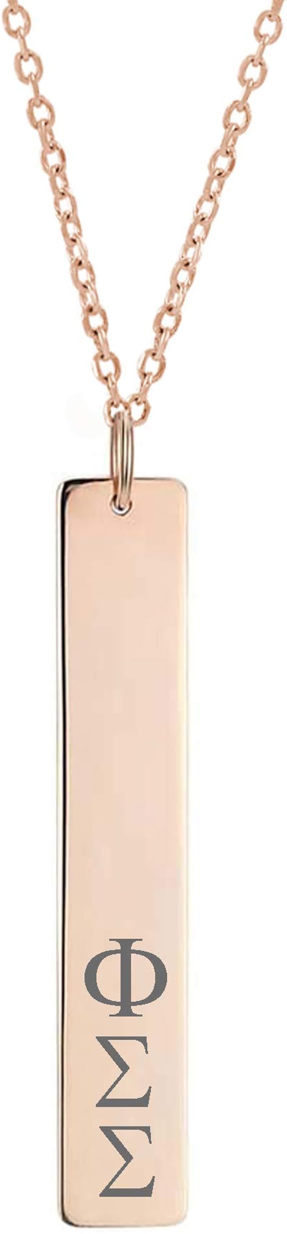 Sorority Bar Necklace Phi Sigma Sigma Vertical