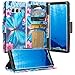 GALAXY WIRELESS Cute Girls Women Wallet Case Compatible for Samsung Galaxy Note 8 Case, Wrist Strap Flip Folio Kickstand [ID&Card Slot] Phone Case for Galaxy Note 8 - Blue Butterfly