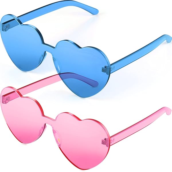 Lunettes Fun Colorées En Forme De Cœur Et Rectangle Arc-en-ciel  Accessoire Fête Déguisement