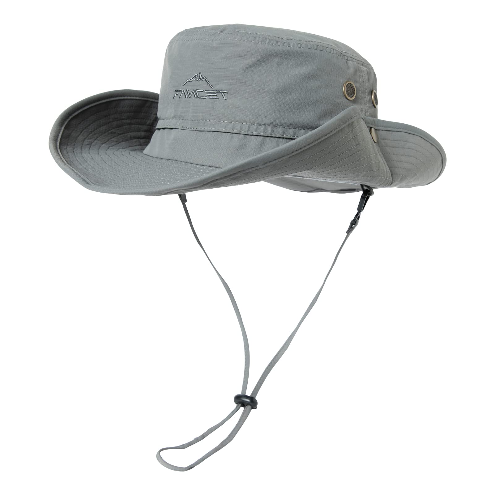 Photo 1 of Comhats UPF 50 Sun Hats Wide Brim Summer Safari Hat Fishing Hiking Boonie Hats for Men Waterproof Light Grey X-Large XX-Large XL XXL Oversize