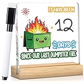 Funny Dumpster Fire Decor Office Sign Desk Accessories Positive DIY Sign Appreciation Gifts for Women Men Coworker Staff Team Teachers Employees Boss HR 5 X 5 Inch