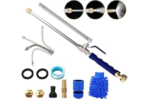 Coyoohouse Hydro Jet High Pressure Power Washer Wand, Portable Watering Sprayer with Universal Hose End & Hydrojet Water Power Nozzle for Gutter Patio Car Window House (Blue)