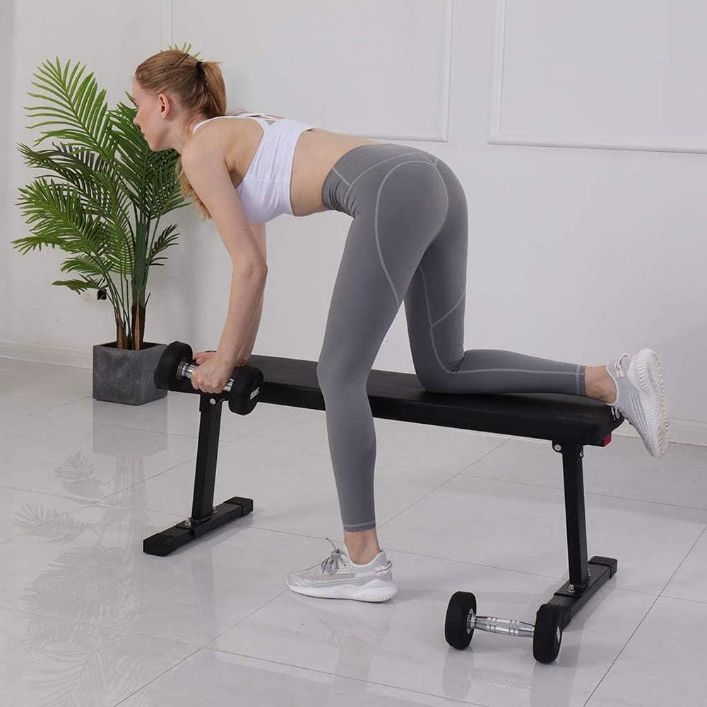 ZQQ Flat Weight Bench, Adjustable Weight Bench Ab Sit Up Bench Foldable Abdominal Training Workout Bench Multi-Purpose Foldable Utility Gym Bench for Full Body Workout: Sports & Outdoors