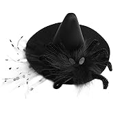 Beaupretty Wizard S Top Hat Hair Clip for Women Small Witch Hat Hairpin Halloween Costume Party Accessory Black Spider Mini Gothic Style
