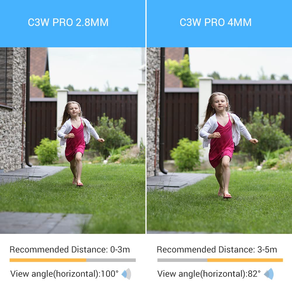 EZVIZ Security Camera Outdoor, 2k+ WiFi Camera, IP67 Waterproof, Color Night Vision, Customizable Voice Alerts，AI Person Detection, 2-Way Talk, H.265 Video Compression, 2.8mm Lens | C3W Pro 4MP