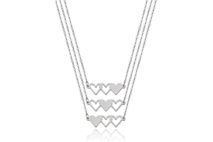 Sunflower Jewellery Friendship Necklace for 3,Stainless Steel Heart-Shaped Necklace/Bracelet Three Hearts Composed of Friendship Necklace/Bracelet, A Gift for Friends